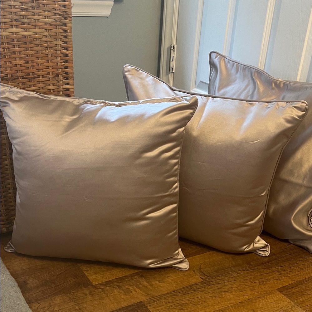 Satin Pillow Covers Hobby Lobby Set of 3 Taupe Gray